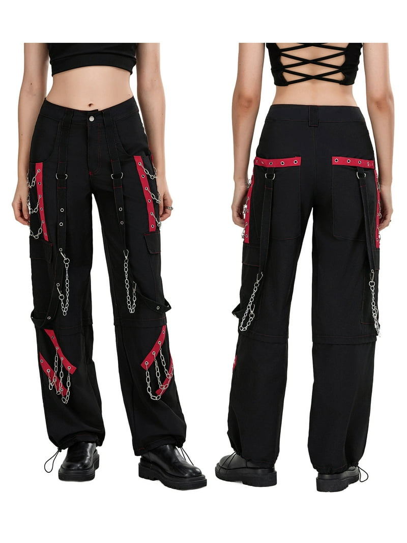 punk rave y2k チェーン付きパンツ　ロック　パンク　ブラック 楽天市場】【クーポン利用で半額】 パンツ レディース