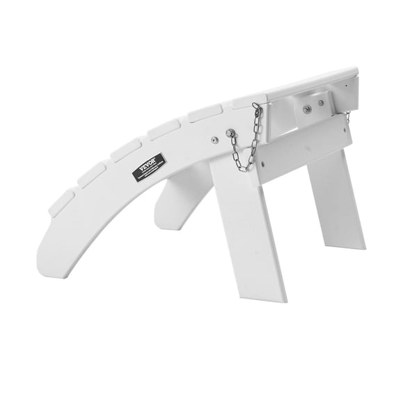 Outdoor Adirondack Ottoman, White HDPE Plastic Folding Footrest 17.7" L x 19.7" W, Weather-Resistant Stool for Lawn, Porch, Poolside and Backyard Use