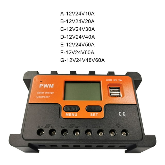 stanreset Solar Charge Controller 24V Equalizer Charger Control Regulator Intelligent LCD Display Director Power Controllers 12V24V40A