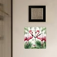 thumbnail image 3 of 16 Inch Wall Clock Battery Operated Square Clock Decorative for Office, Kitchen, Outdoor, Living Room，Palm Leaf Tropical Plant Pink Flamingo Image, 3 of 4