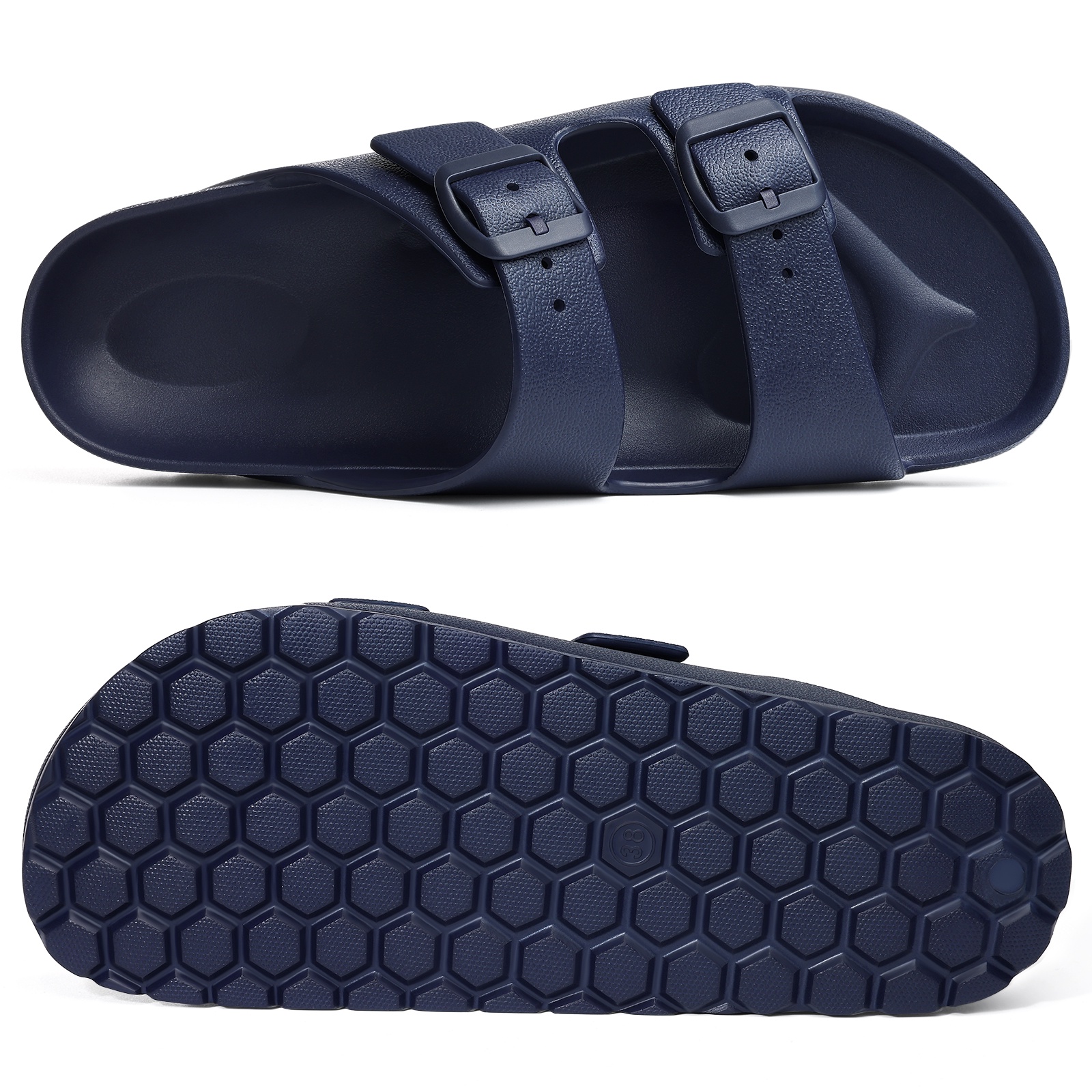 Litfun Women's Arch Support Slide Sandal, Navy photo 7