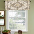 thumbnail image 5 of 2 Panels Beige Vintage Boho Valance for Windows, Ethnic Tribal Geometric Abstract Light Filtering Kitchen Curtains, Rod Pocket Window Treatment Curtain Valances for Living Room Bedroom, 42"x12", 5 of 9