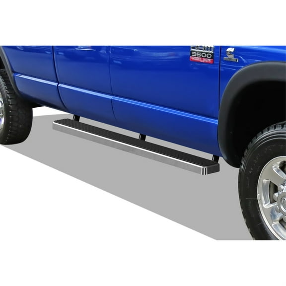 2002-2008 Dodge RAM 1500 Quad Cab 2003-2009 Dodge RAM 2500/3500 Quad Cab Stainless Steel with 6061 Aluminum Step Pad Hairline Finish 5-Inch Door to Door Side Step iStep 5 Inch SS