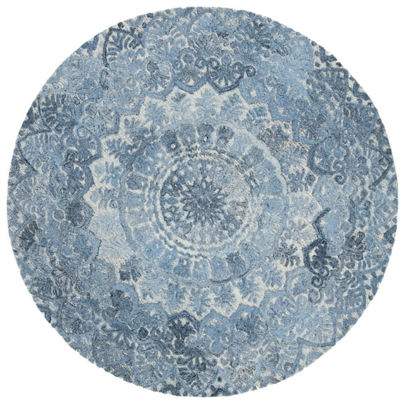 SAFAVIEH Marquee Georgiana Floral Area Rug, Blue/Ivory, 8' x 8' Round