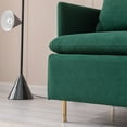 thumbnail image 2 of 30.7" Modern Accent Armchair, Cotton Linen Upholstered Single Sofa Chair with Golden Metal Legs, Reading Armchair Single Sofa Club Chair Lounge Chair for Living Room Bedroom Dorm, Emerald, 2 of 7