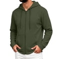 thumbnail image 2 of Men's Full Zip Up Hoodie Drawstring With Pocket Casual Sweatshirt Top Basic Minimal Tops Green 2XL, 2 of 6