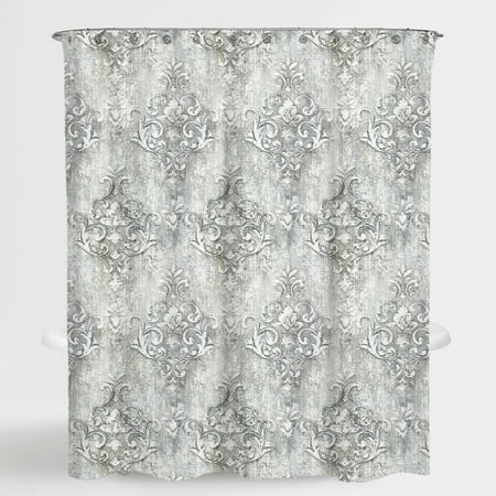 Floral Grey Niece Water Repellent Shower Curtain 72 X 72 Free 12
