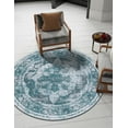 thumbnail image 4 of Unique Loom Sofia Collection Area Rug - Salle Garnier (7' Round Turquoise/Blue), 4 of 6