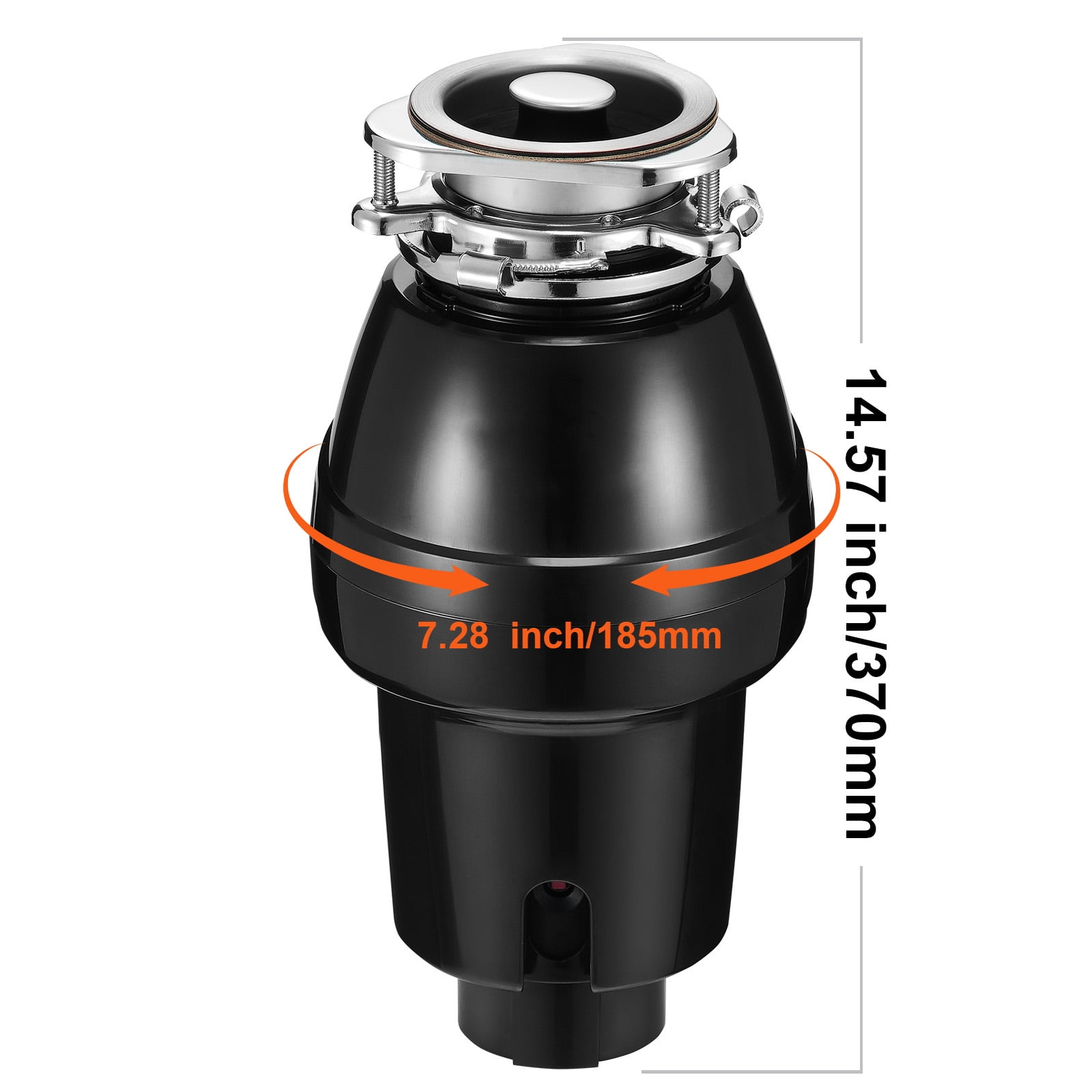 KFFKFF Garbage Disposal, 1/2 HP 3450RPM Constant Operation Food Refuse Device, 3-Bolt Attachment Food Scraps Pulverizing System with Noise Diminishing, Electric Cable & Splash Protector