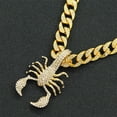 thumbnail image 2 of Hip Hop Cuban Chains Scorpion Shaped Pendant Necklace With 13mm Miami Cuban Chain Iced Out Bling HipHop Necklaces Fashion Jewelry, 2 of 8