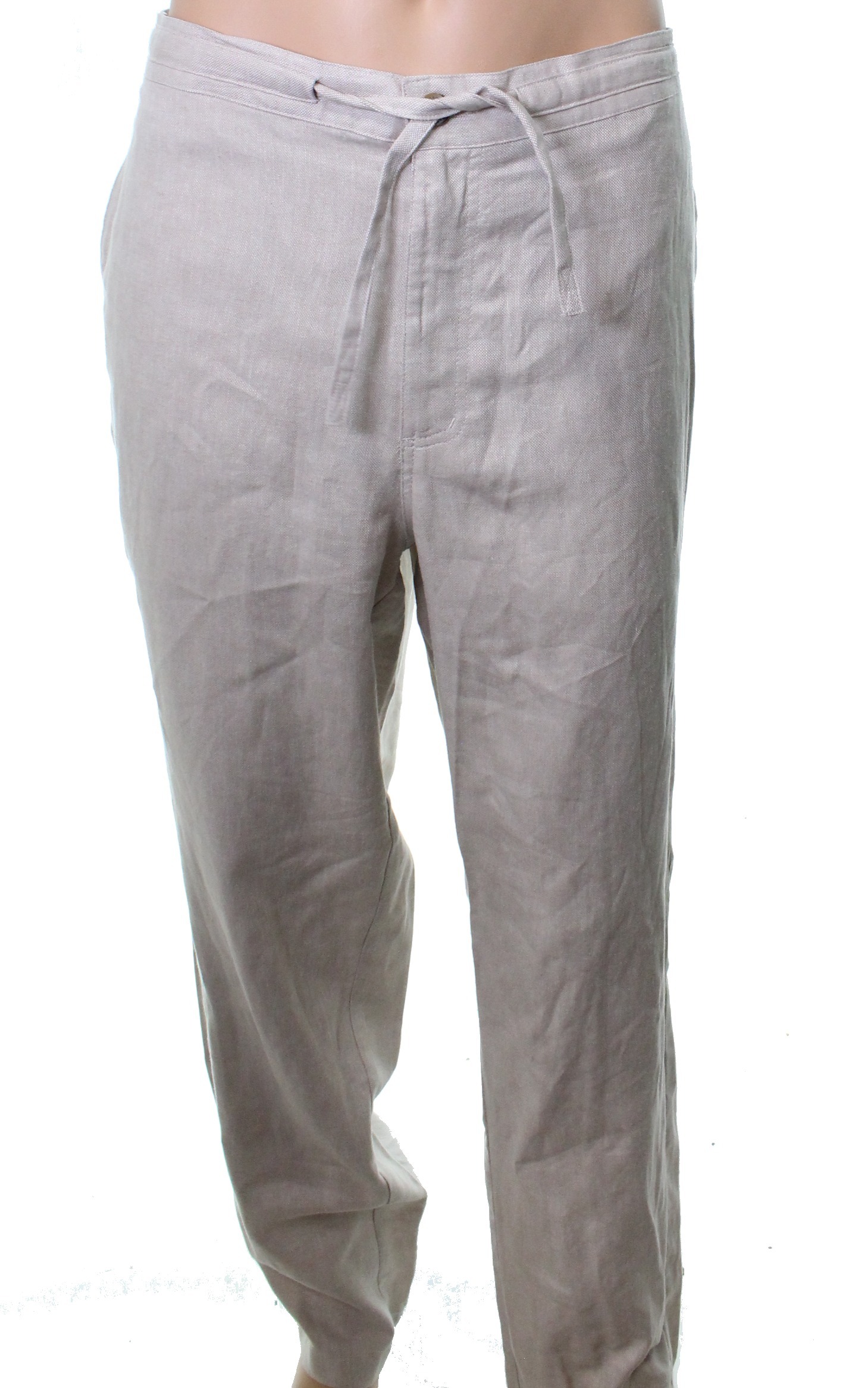 Drawstring Natural Khaki Pants 