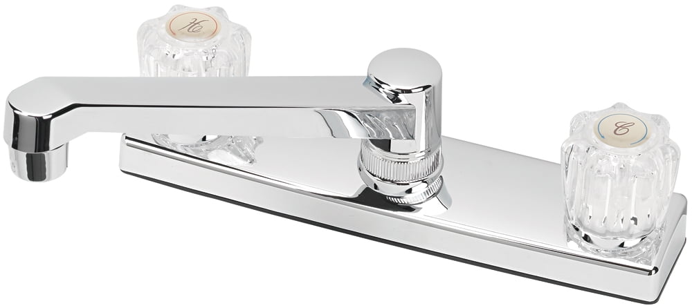 Mainstays 8" Widespread Dual Acrylic Handle Kitchen Faucet, Chrome