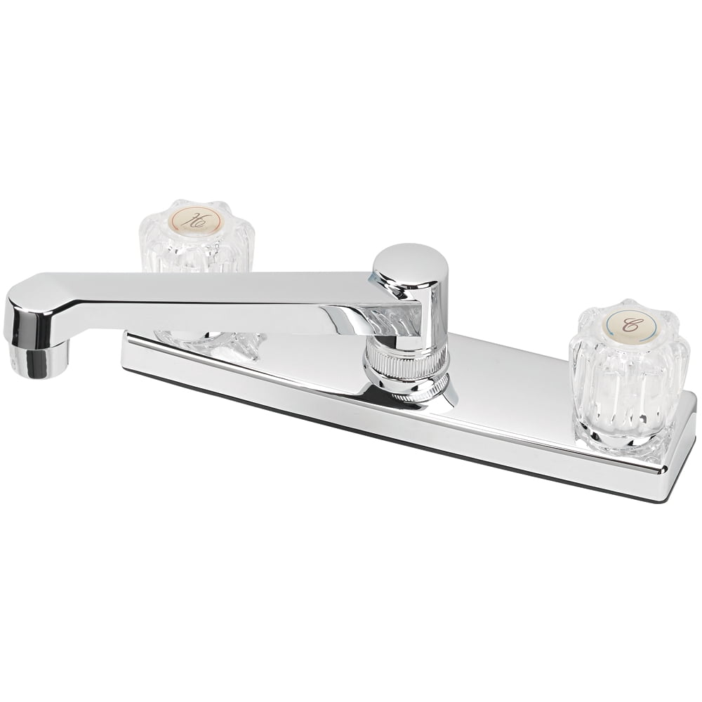 Mainstays 8" Widespread Dual Acrylic Handle Kitchen Faucet, Chrome