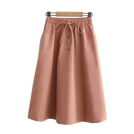Funcee - Funcee Women Casual Solid Color Retro A-line High Waist Skirts ...