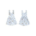 thumbnail image 2 of vera natura Baby Girl Overalls Shorts Checkerboard Floral Print Summer Sleeveless Romper Jumpsuit, 2 of 8