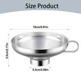 thumbnail image 3 of Oleegame 2PC Stainless Canning Funnel Lightweight Wide Mouth Jar Funnel With Handle Suitable For Wide Mouth And Conventional Jar Food Grade Metal Jam Kitchen Tools, 3 of 9