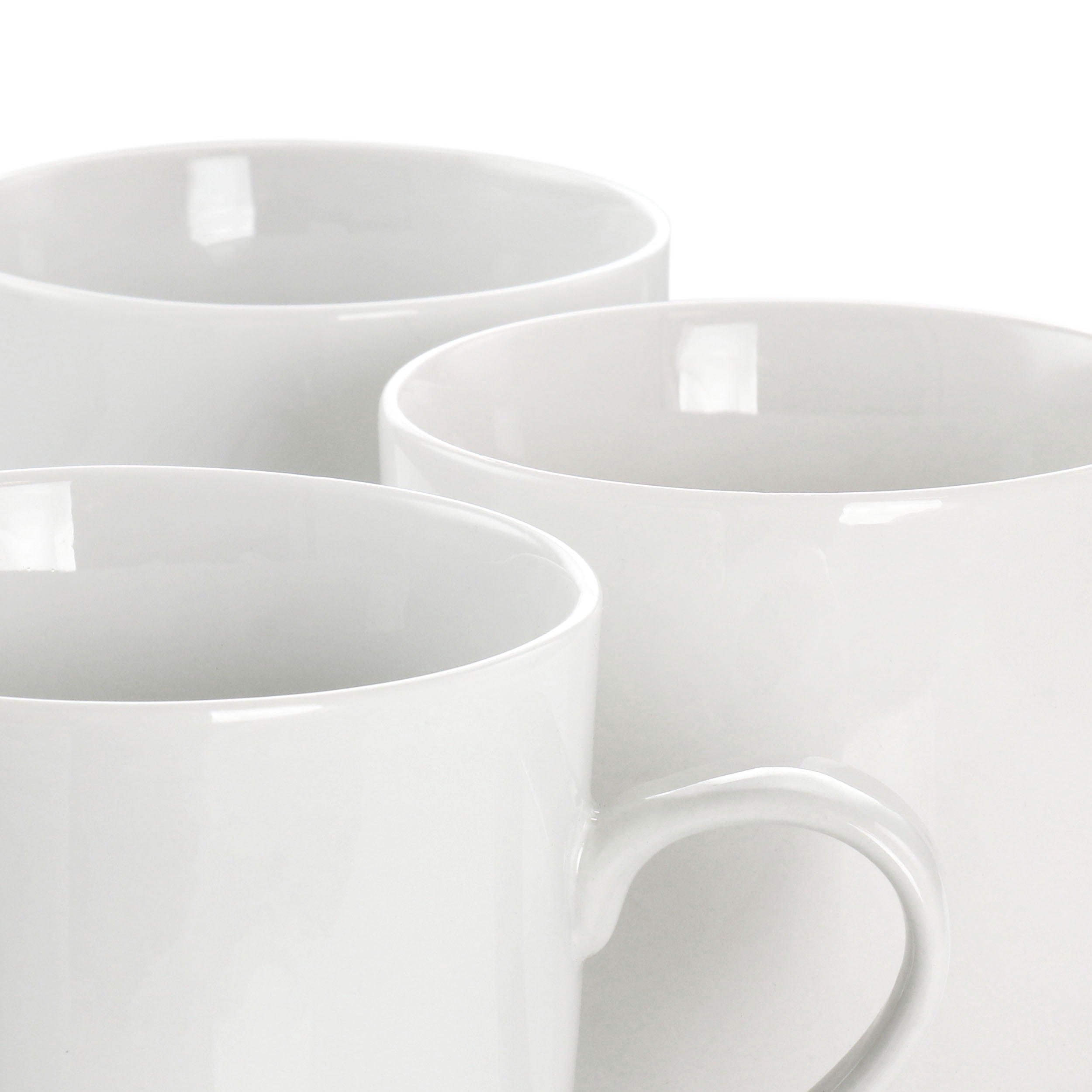 Our Table Simple White 6 Piece Fine Ceramic 16.65oz Mug Set in White