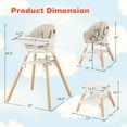 thumbnail image 3 of Costway 6-in-1 Convertible Wooden Baby Highchair Infant Feeding Chair with Removable Tray Beige, 3 of 8