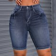thumbnail image 4 of Fgnfyis Womens Jeans High Waist Short Trousers Womens Summer Stretch Denim Hot Pants Jeans Shorts Women with Pockets Shorts for Women Blue XXL, 4 of 9