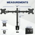 thumbnail image 6 of VIVO Black Dual Monitor Adjustable Desk Mount, Fits Screens up to 24", 6 of 8