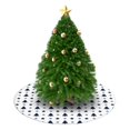 thumbnail image 3 of 36 Inch Christmas Tree Skirt – Velvet Plush Tree Mat, Soft Thickened Polyester with Red Ties, Single-Sided Printing, Available in 30in/36in/48in, Perfect for Holiday Xmas Tree Decoration, 3 of 7
