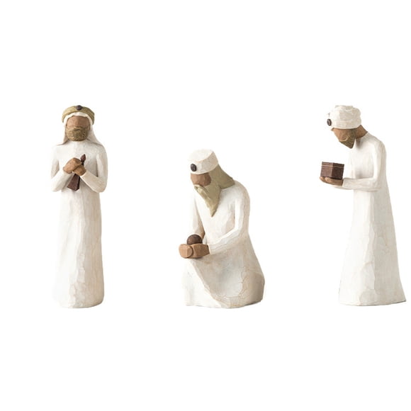 3-pack Willow Tree Nativity Figure Statue Hand Painted Decoration Christmas Gift Christmas Decoration Ornament
