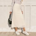 thumbnail image 6 of Tqcoqu Long Skirts for Women High Waisted Mesh Slit Split Skirt Casual Trendy Summer Maxi Skirts,Beige,Women's S-XL, 6 of 9