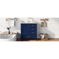 thumbnail image 5 of 30" Bathroom Vanity, Modern Bathroom Cabinet with Sink Combo Set, Bathroom Storage Cabinet with A Soft Closing Door and 3 Drawers, Solid Wood Frame, Blue, 5 of 10