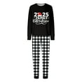 thumbnail image 4 of Aofany Christmas Pajamas for Family Matching Long Sleeve Christmas Print T shirt Tops + Plaid Pants Set Holiday Sleepwear, 4 of 5