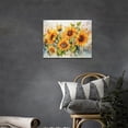 thumbnail image 2 of Sunflower Wall Art Watercolor Sunflower Pictures Wall Decor Rustic Sunflower Canvas Farmhouse Print Artwork Home Decorations for Living Room Bedroom Bathroom Office Framed 16"x12", 2 of 6