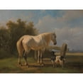 thumbnail image 2 of Wouterus Verschuur 24x19 Gold Ornate Framed and Double Matted Museum Art Print Titled - Horse in the Meadow (1832-1874), 2 of 4