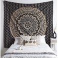 thumbnail image 2 of ColorDecor Hippie Mandala Hangings Tapestry Gold and Black - Indian Cotton Beach, Bohemian Decor Tapestrys - Bedroom Aesthetic Tapestries, 2 of 3
