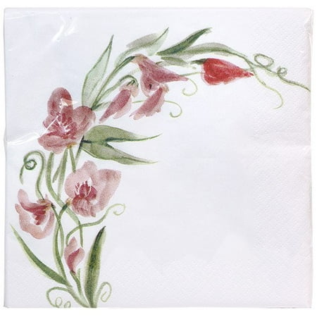 Nicole Home Collection Everyday Florals Lunch Napkins, Pink Floral, 40