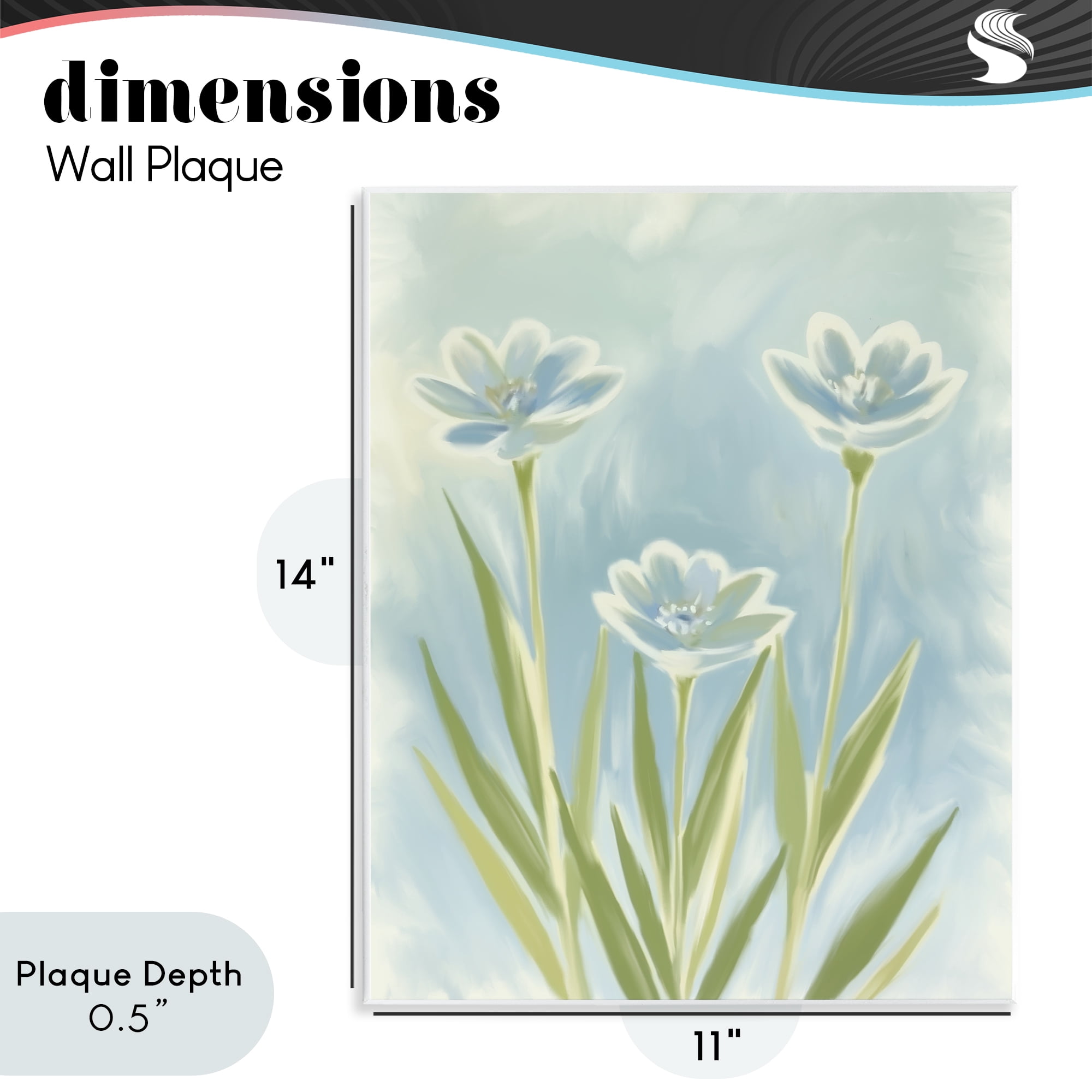 Stupell Industries Three Blue Petals Wall Plaque Art, design by Kim Allen