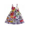 thumbnail image 2 of Blueberi Infant Girls Purple Flower Gingham Dress Sun Dress, 2 of 2