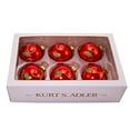 thumbnail image 2 of Kurt S. Adler GG0942 Boule de Verre Rouge 80 mm avec Feuille de Houx, 6 Pcs, 2 of 4