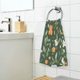 thumbnail image 3 of Yayeee 2 Pack Hand Towels for Bathroom 100% Cotton 16" x 28" Soft Absorbent Kitchen Towel, Orange Flowers, 3 of 7