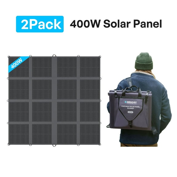 Renogy 2Pack 400 Watt Solar Panel, 16BB N-Type Foldable Panel, 25% High Efficieny for Outdoor, Camping, Off Grid, Lightweight Ultra-Thin Only 7.3 kgs/16.09 lbs