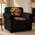 thumbnail image 2 of Chririnla Halloween Owl Pumpkin Armchair Chair Covers, 2-Piece Anti Dust Spandex Sofa Couch Slipcover, Washable Stretch for Pet and Kid for Living Room, 2 of 8