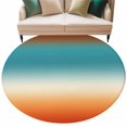 thumbnail image 2 of Bohemian Gradient Blue Round Living Room Rugs 6 ft, Modern Minimalist Red Orange Ocean Beach Washable Area Rug with Non-Slip Sturdy Edge Binding Round Carpet for Kitchen Office Bedroom, 2 of 9