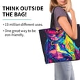 thumbnail image 2 of Fotbe Neon Pop Art Pitbull Bolsa Tote Estética de Lona con Estampado para Mujer - Bolsa Reutilizable de Hombro Casual para Vacaciones, Compras, Trabajo y Gimnasio, 2 of 8
