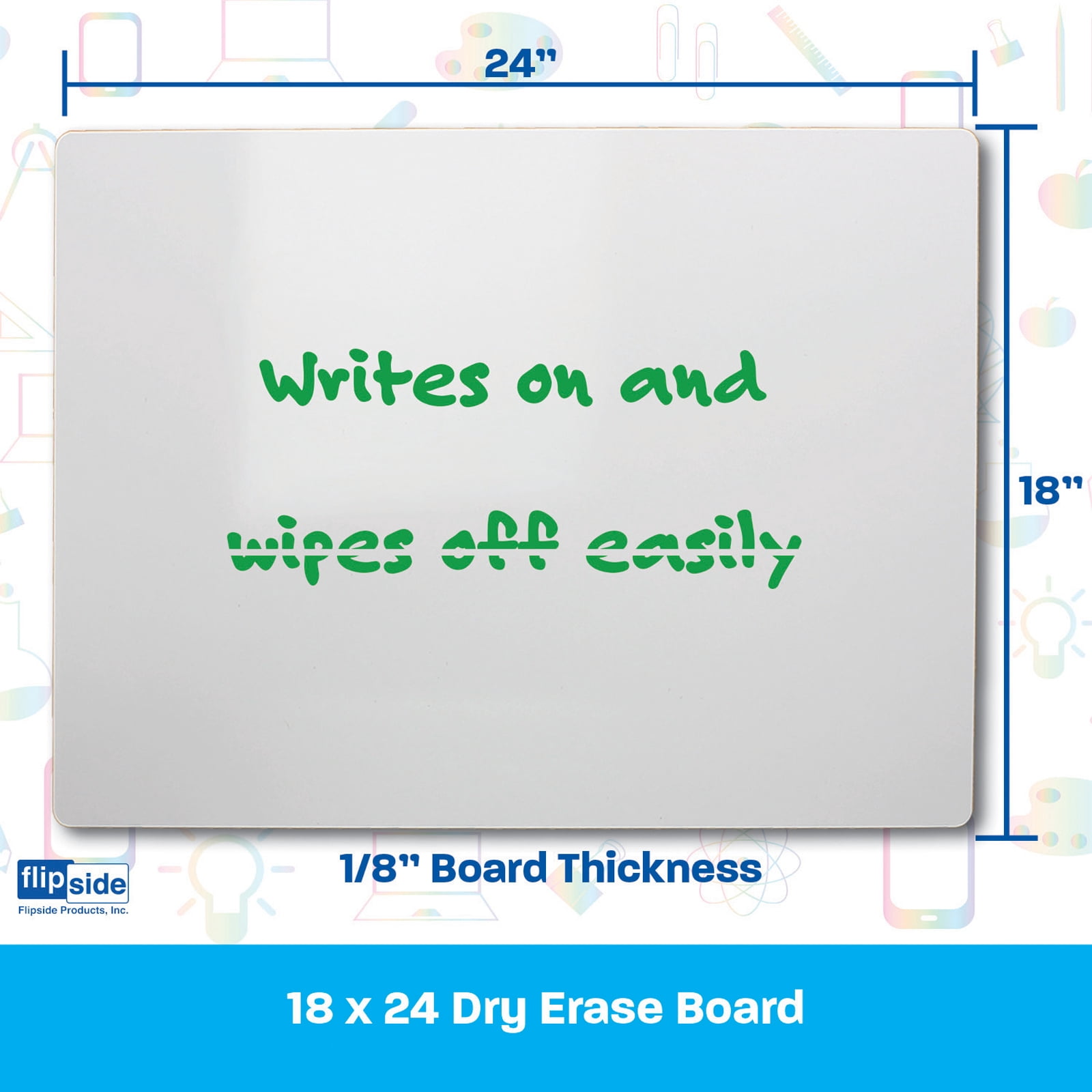 Flipside Products Dry Erase Board, 18" x 24", Pack of 3