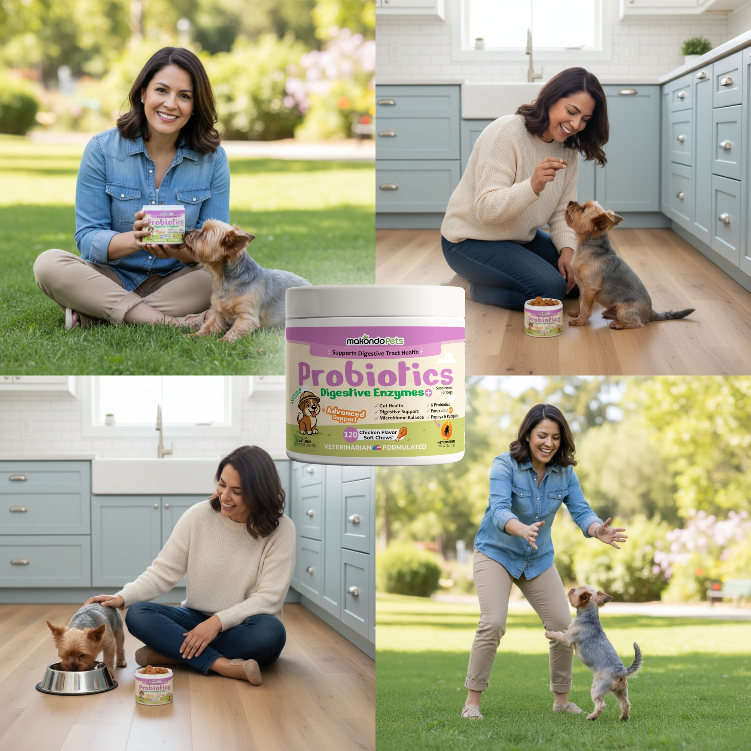 Dog Probiotics + Digestive Enzymes - 120 Soft Chews, Diarrhea & Gas Support