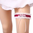 thumbnail image 2 of Ohufall White Garters For Bride 2 Pieces, Wedding Garter For Bride Elasticity Lace Garter, Wedding Garter Set For Bride, 2 of 4
