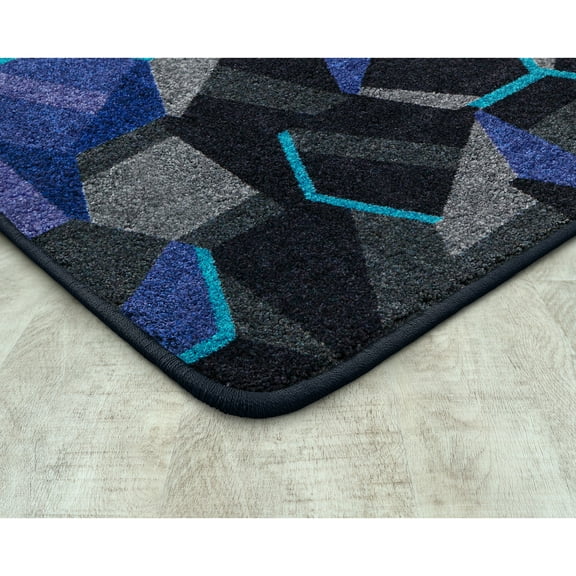 Joy Carpets Kid Essentials Indoor Makerspace / Learning Commons / Teen Rectangle Stealth 5'4" x 7'8" Area Rug In Color Violet