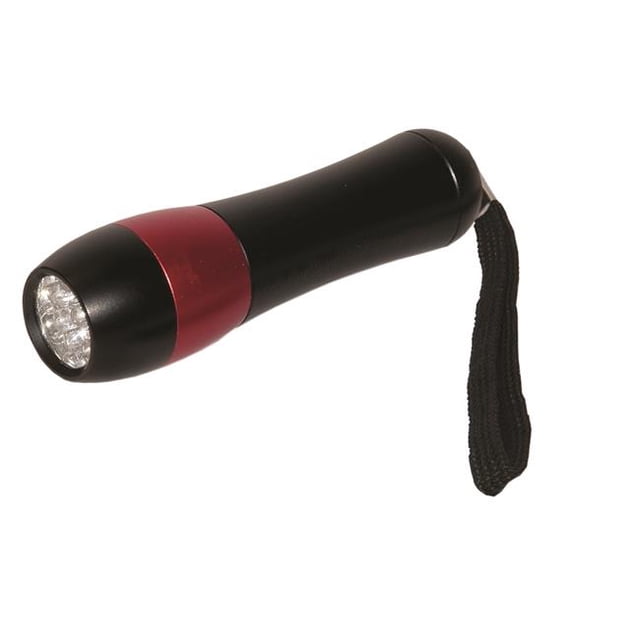 Debco FL4946 9 LED Mini Flashlight - Black / Red - 12 Pack