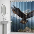 thumbnail image 5 of Flying Eagle Shower Curtain for Bathroom Decor, Mountains Blue Sky Waterproof Fabric Shower Curtain, 60"x72" Set with 12 Hooks, 5 of 9