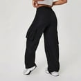 thumbnail image 4 of Pantalones cargo versátiles de mujer con pierna recta: múltiples bolsillos, poliéster, comodidad para el día a día, durabilidad para todas las estaciones, 4 of 5
