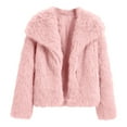 thumbnail image 5 of XIMIN Girls Faux Fur Coat Kids Windproof Thick Fluffy Long Sleeve Cozy Lapel Collar Plush Outerwear Open Front Fuzzy Jacket Warm Winter Shaggy Outwear with Pockets, 5 of 5