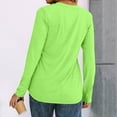 thumbnail image 3 of Women Long Sleeve Henley Tops V Neck Business Casual Work Shirts Cute Basic T Shirts Fall Trendy Clothes, 3 of 4